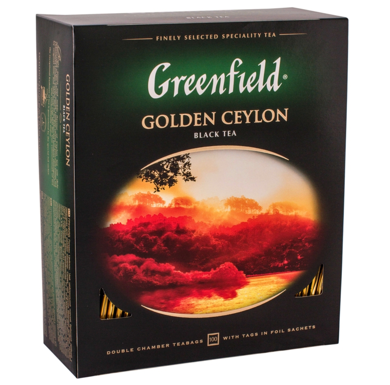 Чай Greenfield - ЧАЙ ЧОРНИЙ GREENFIELD GOLDEN CEYLON 100 пак Чай Greenfield - ЧАЙ ЧОРНИЙ GREENFIELD GOLDEN CEYLON 100 пак